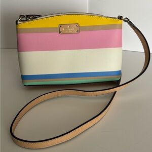 Kate Spade Striped Crossbody Leather Bag NWOT Colorblock